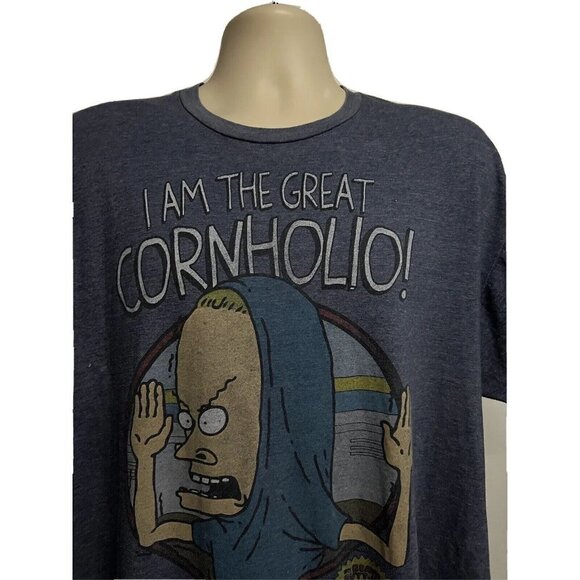 Beavis And Butthead Cartoon MTV I Am Cornholio Blue Graphic T-Shirt 2XL Stretch - Picture 3 of 6